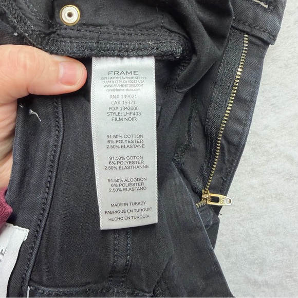 FRAME Le High Flare Jeans High-Rise Black Denim Flared Leg Women's Size 29 (8) - Picture 3 of 9